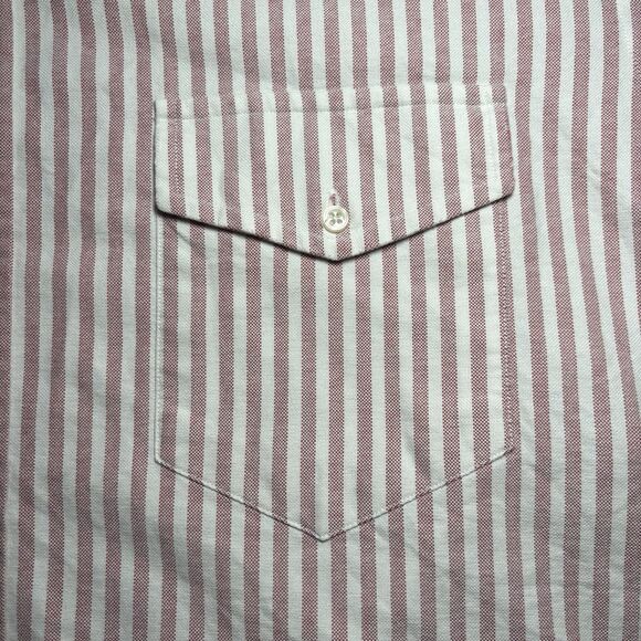 Ralph Lauren Pink White Stripped Men's Xl Pocket Long Sleeve Button Down Shirt - Picture 6 of 8